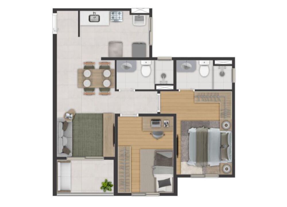 Apartamento, 2 quartos, 51 m² - Foto 3