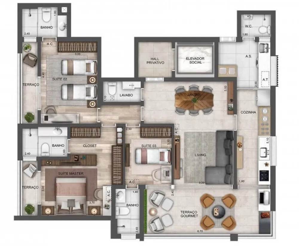 Apartamento, 2 quartos, 142 m² - Foto 1