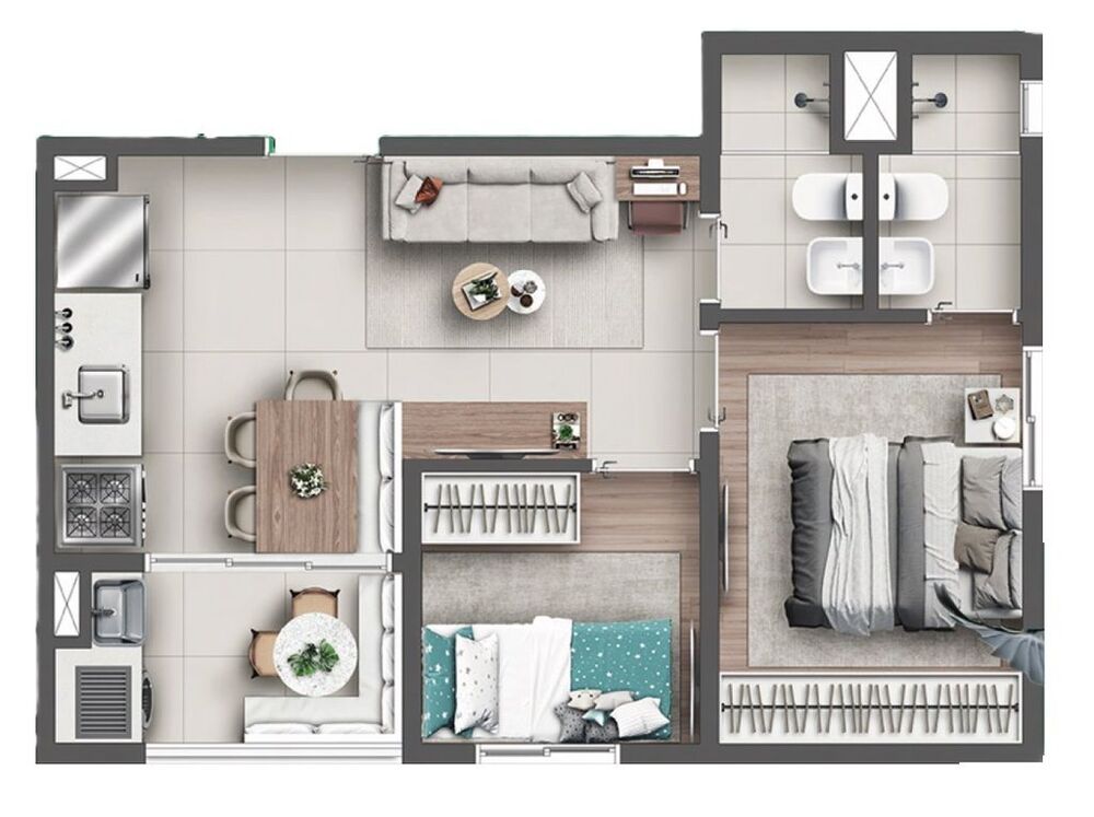 Apartamento, 2 quartos, 61 m² - Foto 1