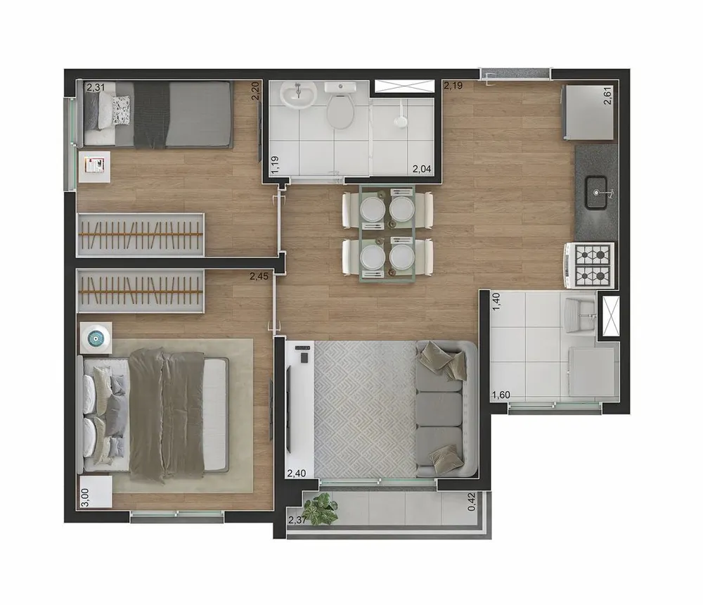 Apartamento, 2 quartos, 39 m² - Foto 8