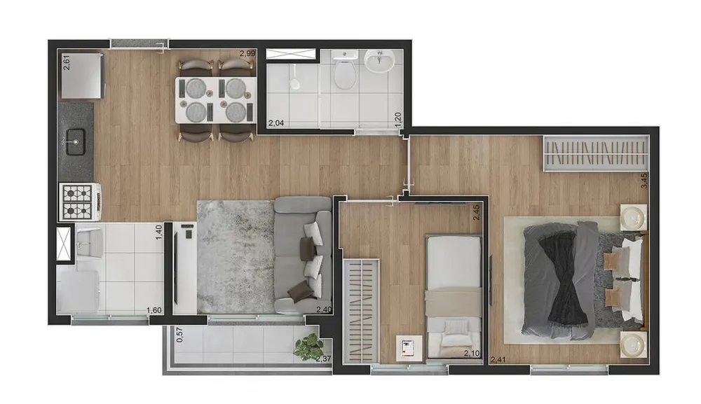 Apartamento, 2 quartos, 39 m² - Foto 6