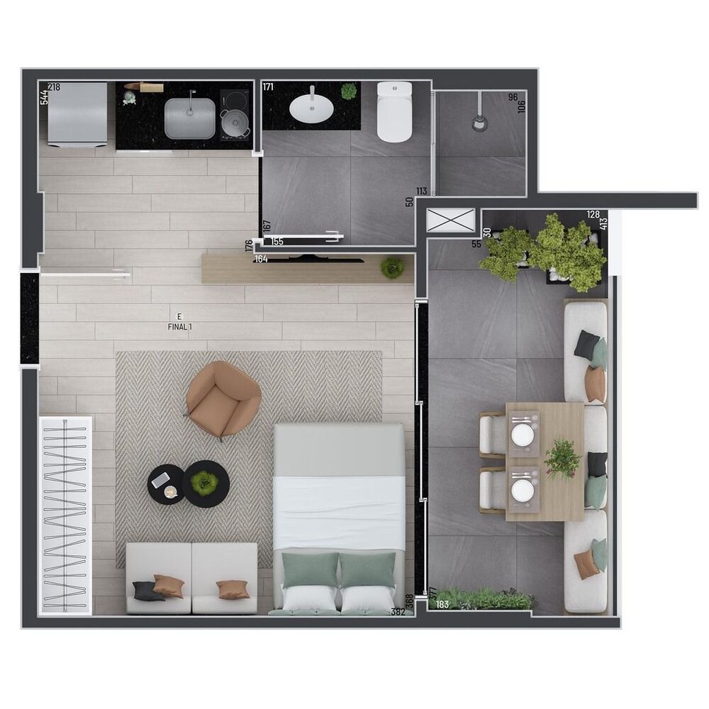 Apartamento, 1 quarto, 43 m² - Foto 1