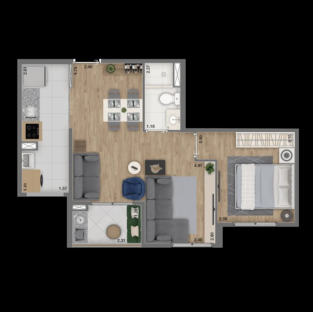 Apartamento, 3 quartos, 69 m² - Foto 9