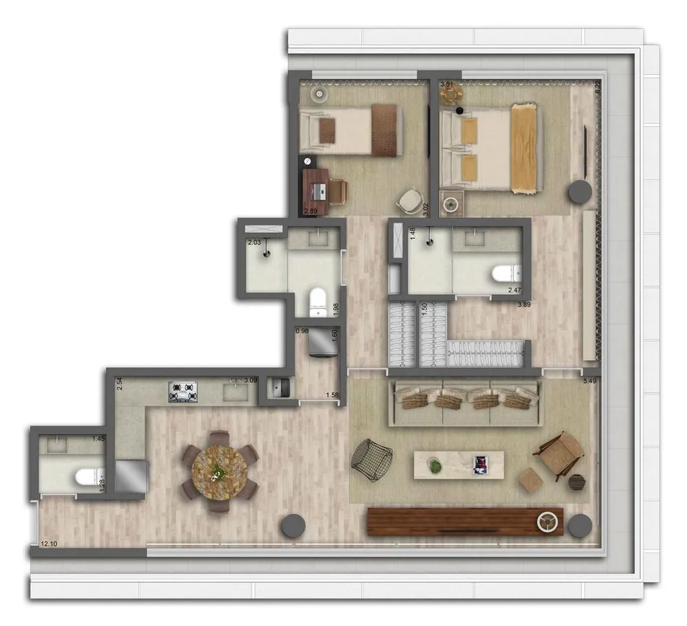 Apartamento, 1 quarto, 53 m² - Foto 6