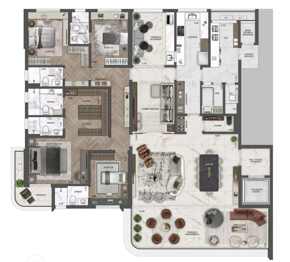 Apartamento, 4 quartos, 290 m² - Foto 4