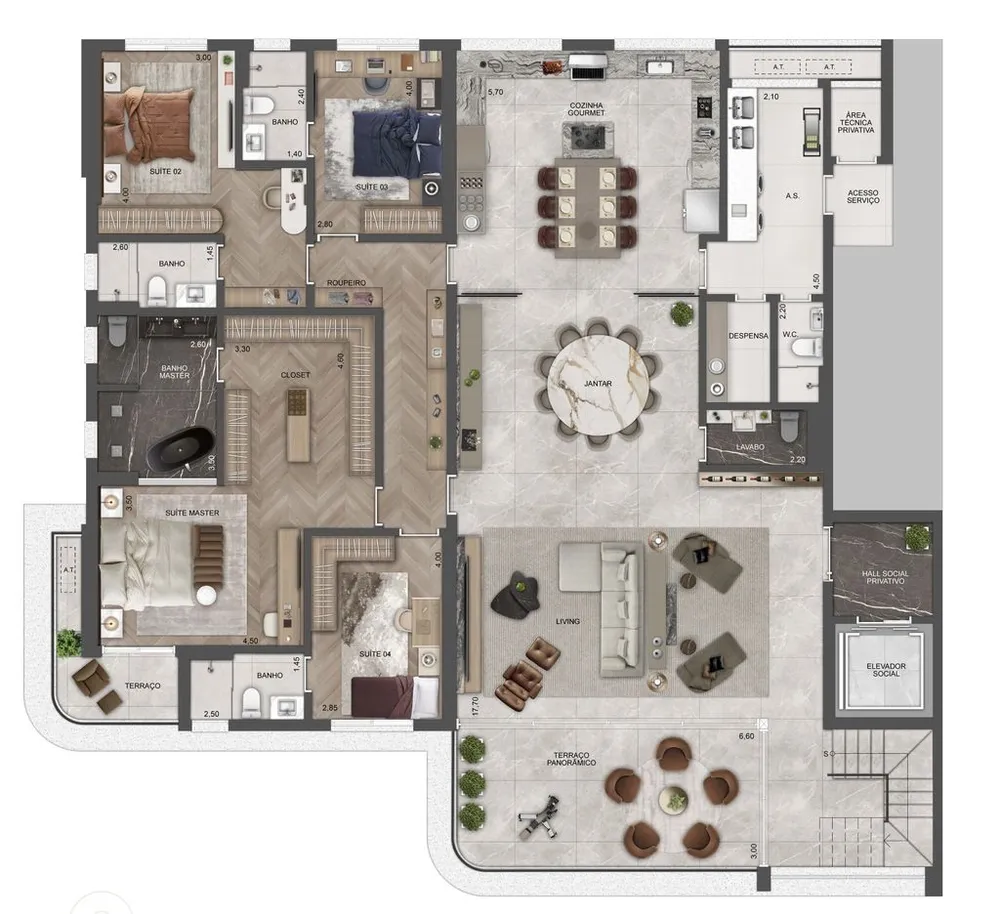 Apartamento, 4 quartos, 290 m² - Foto 3