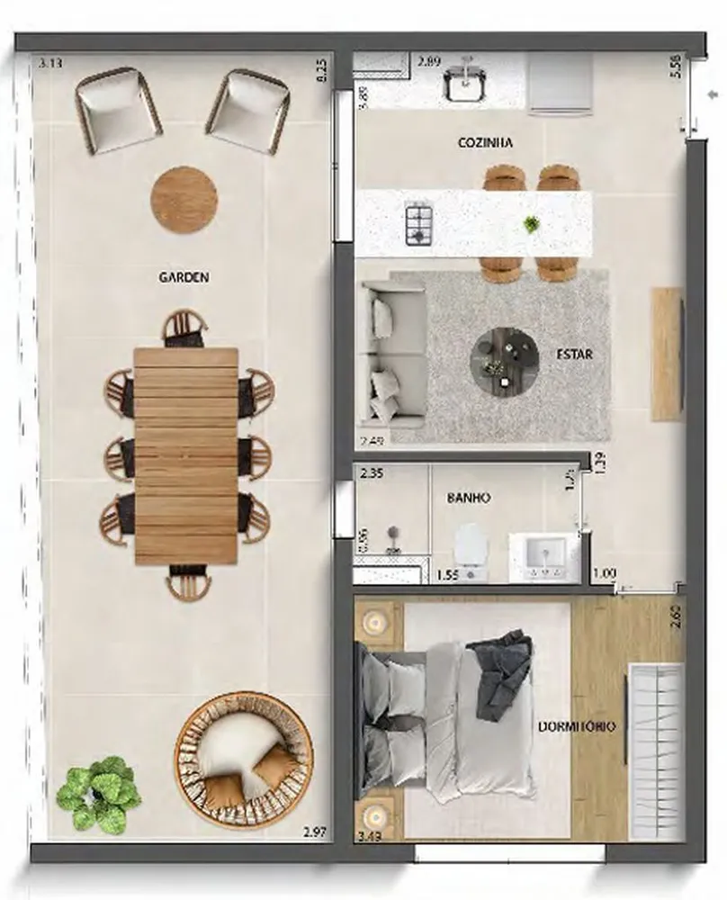 Kitnet-Studio, 36 m² - Foto 2