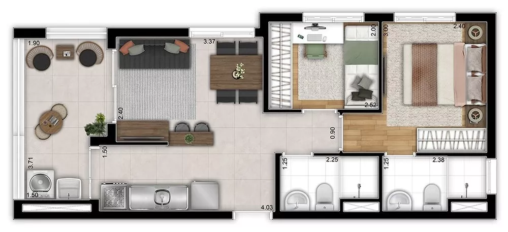 Apartamento à venda com 2 quartos, 38m² - Foto 4