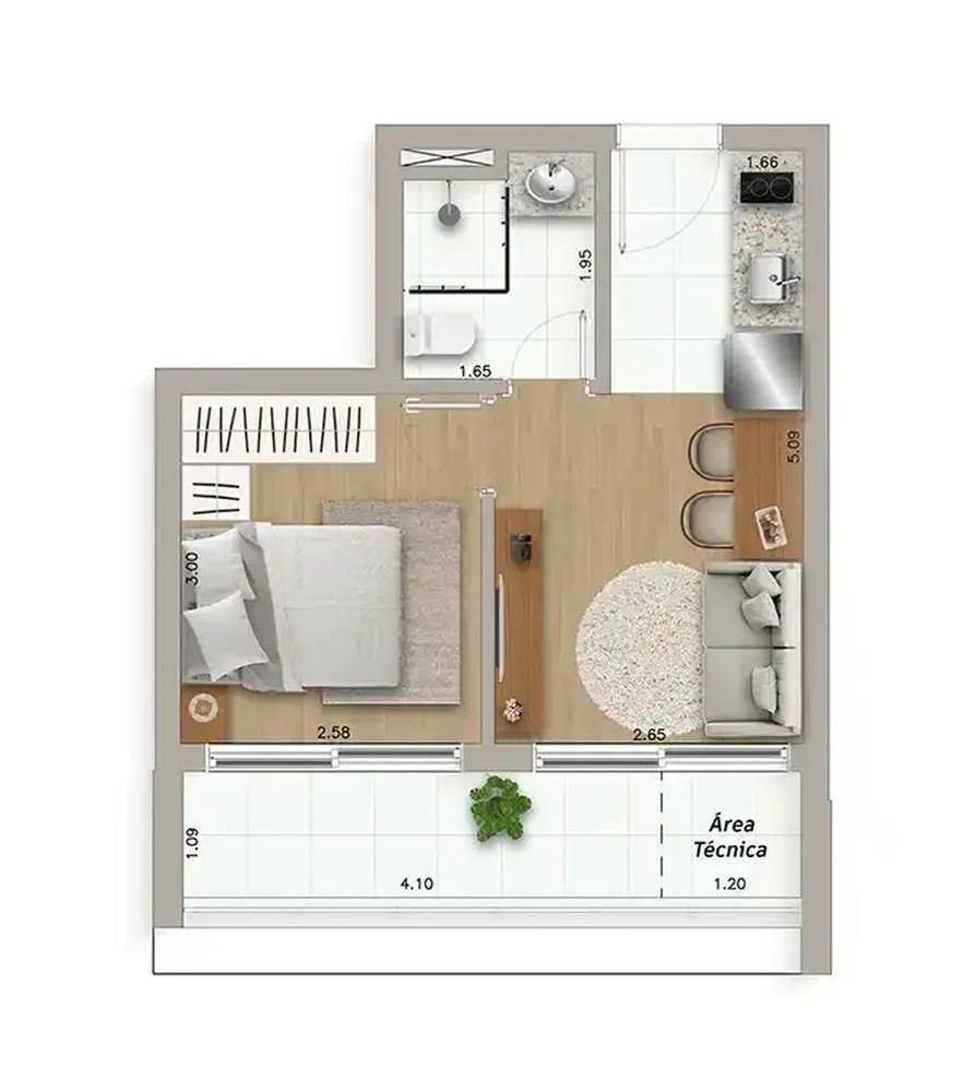 Apartamento, 1 quarto, 34 m² - Foto 6