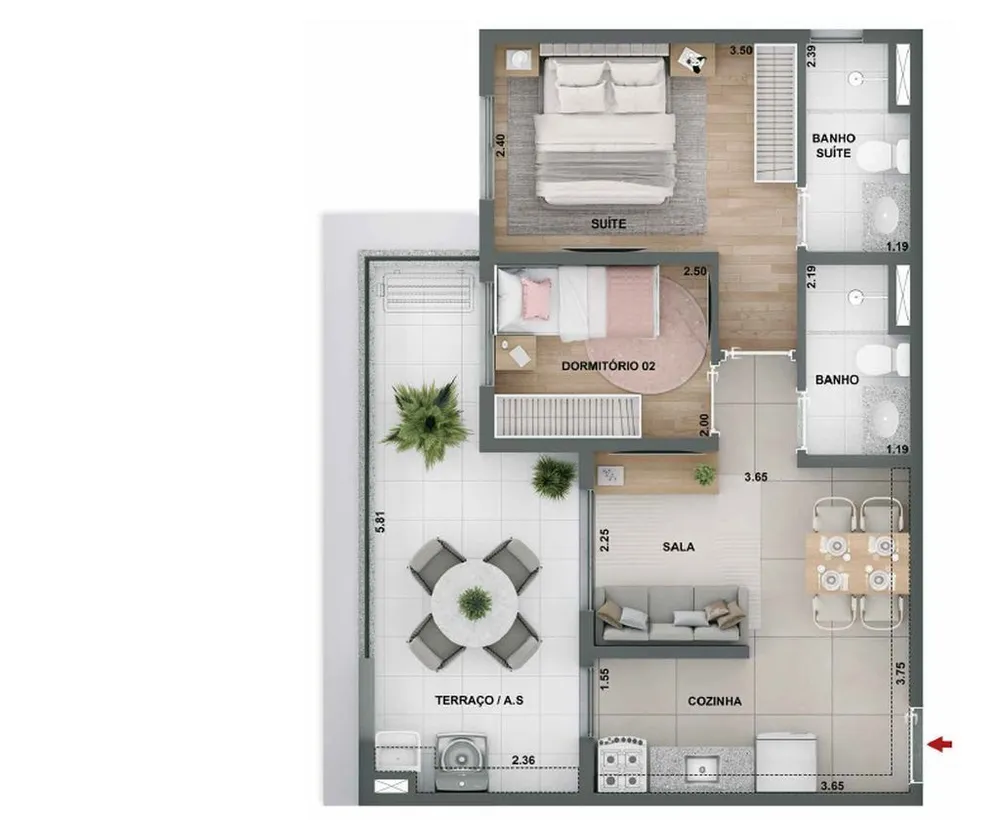 Apartamento, 2 quartos, 37 m² - Foto 12