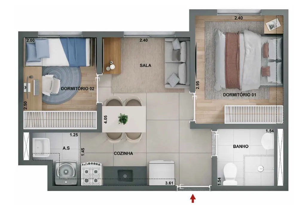 Apartamento, 2 quartos, 37 m² - Foto 9