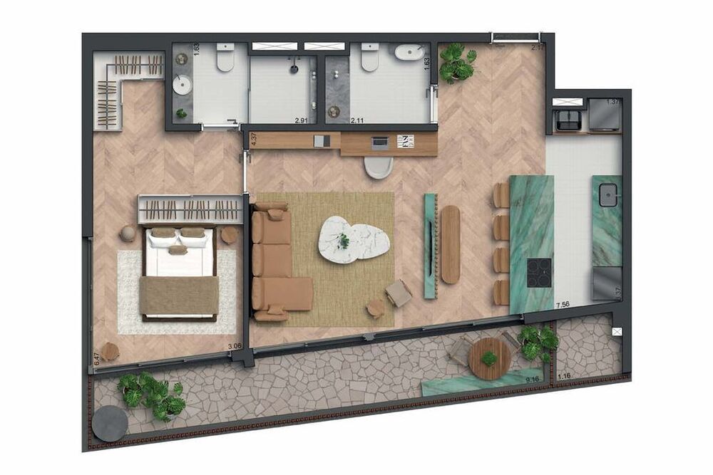 Apartamento, 1 quarto, 122 m² - Foto 7