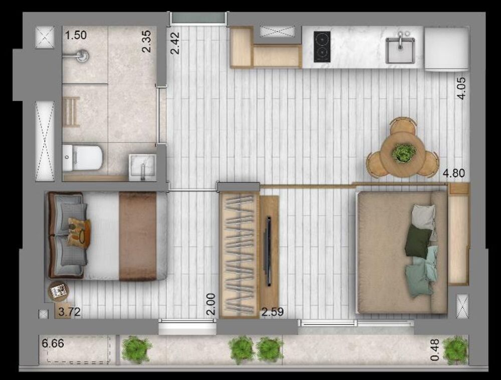 Kitnet-Studio, 36 m² - Foto 1