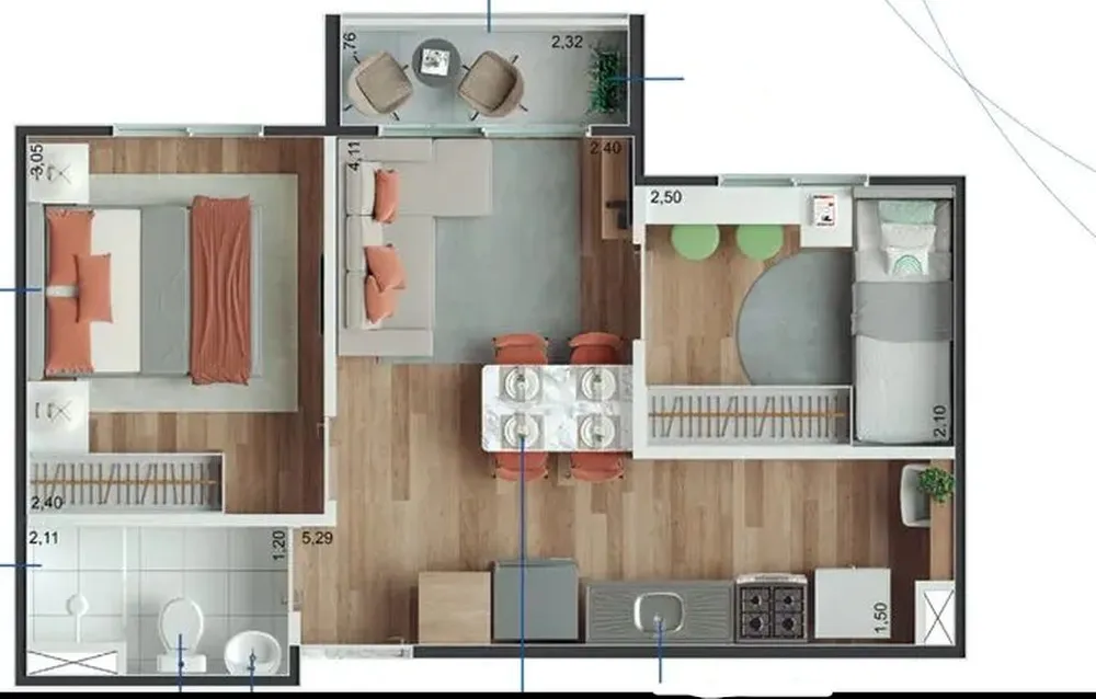 Apartamento, 2 quartos, 34 m² - Foto 7