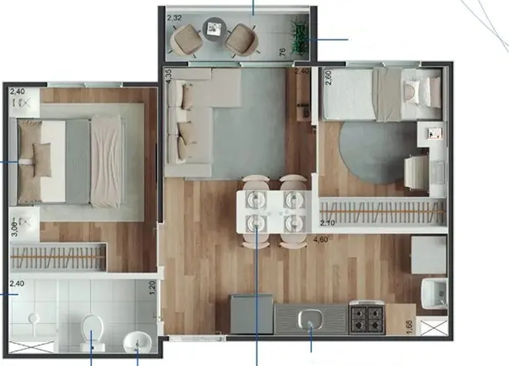 Apartamento, 2 quartos, 34 m² - Foto 6