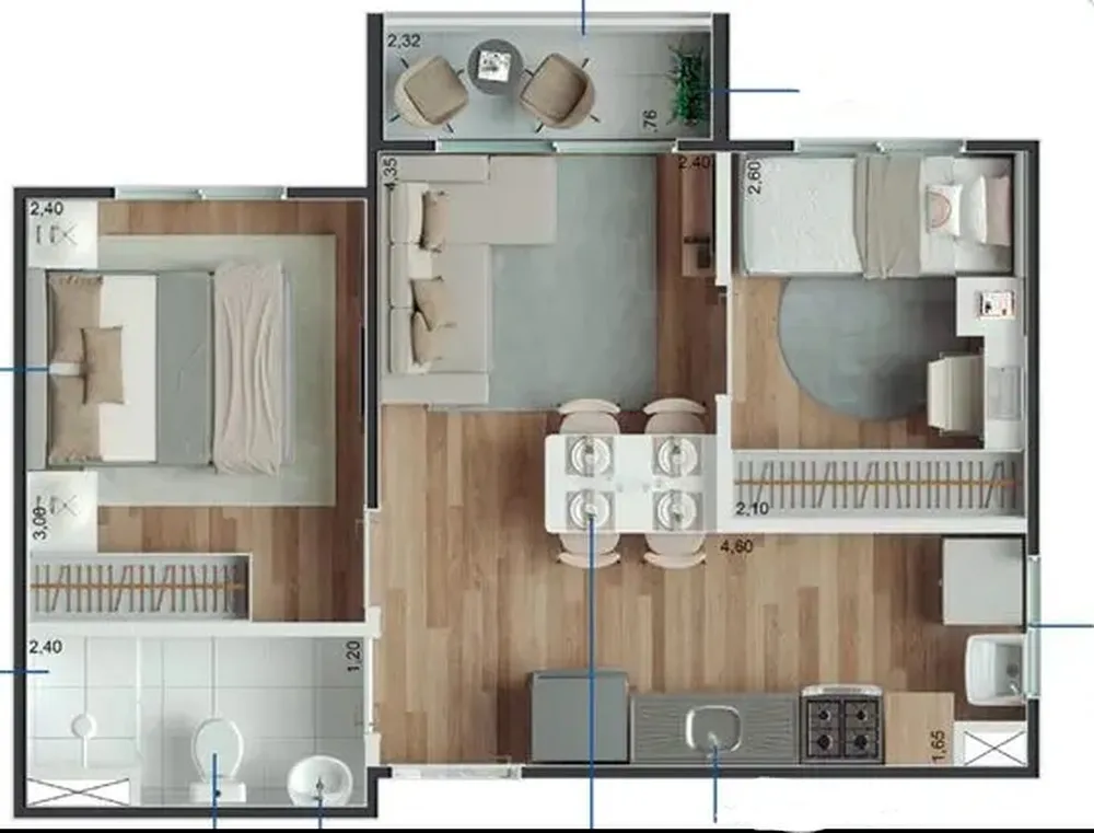 Apartamento, 2 quartos, 34 m² - Foto 5