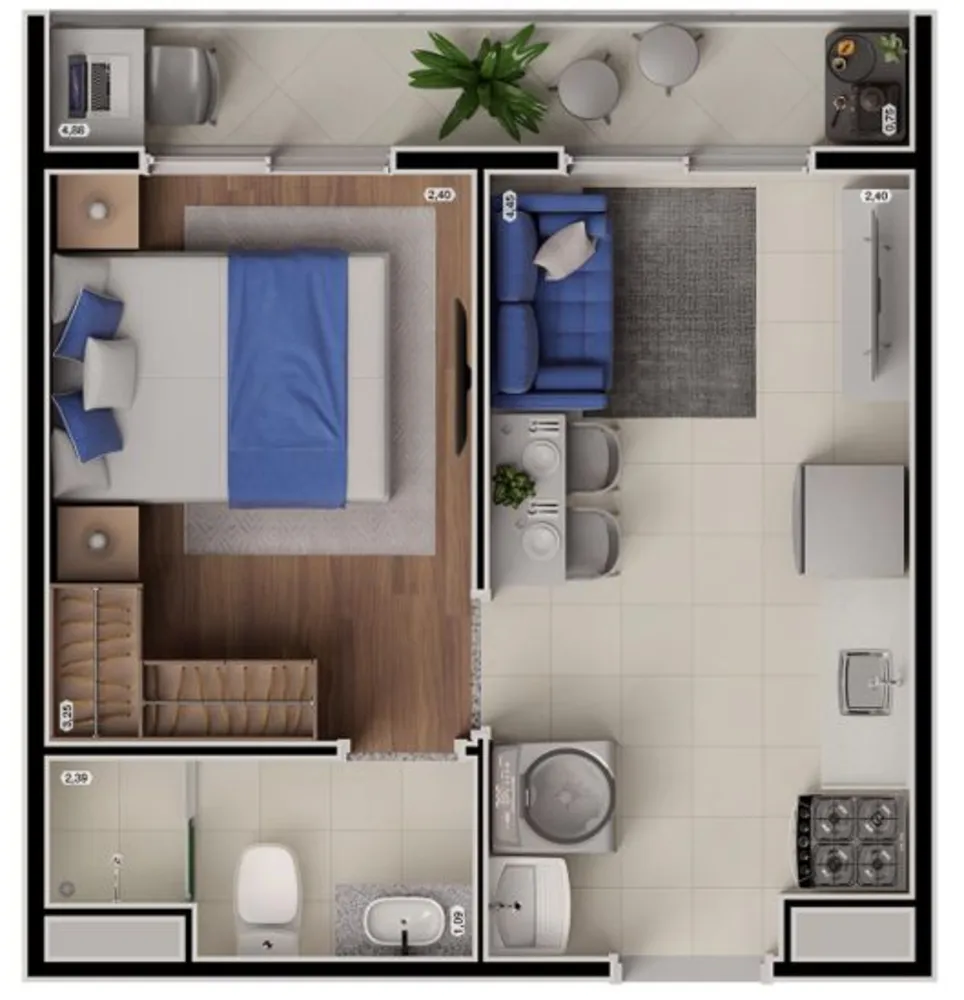 Apartamento, 2 quartos, 33 m² - Foto 6