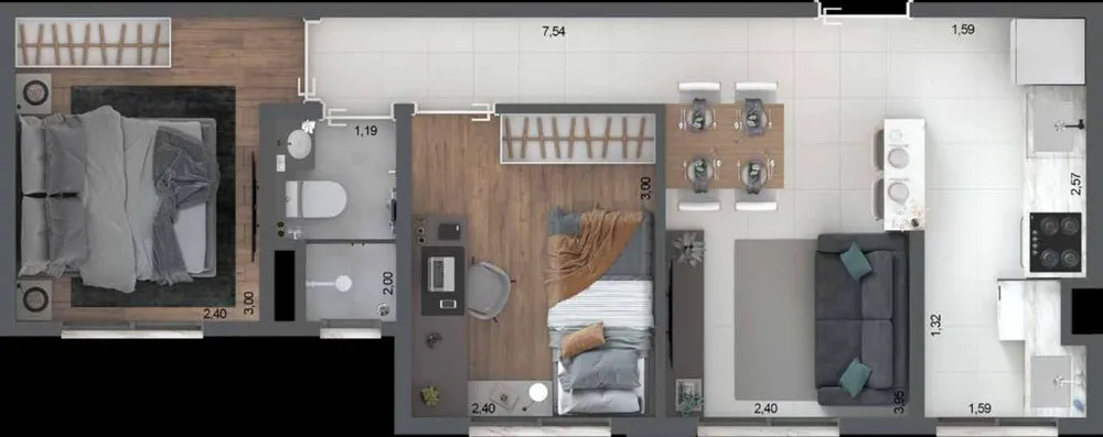 Apartamento, 2 quartos, 45 m² - Foto 8