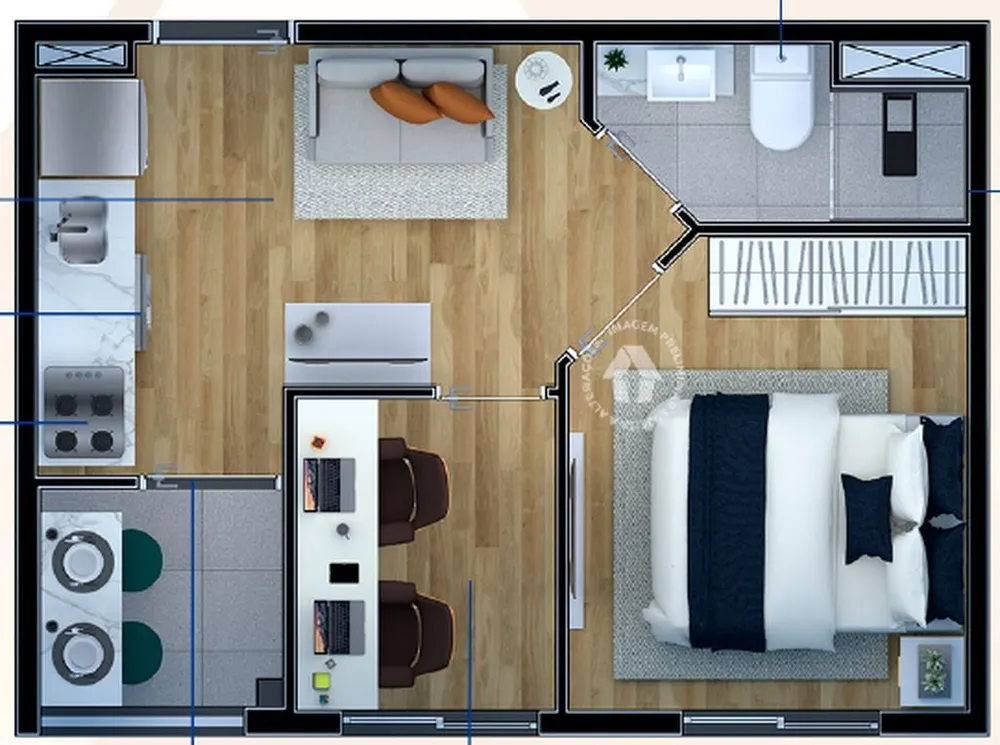 Cobertura, 1 quarto, 47 m² - Foto 7