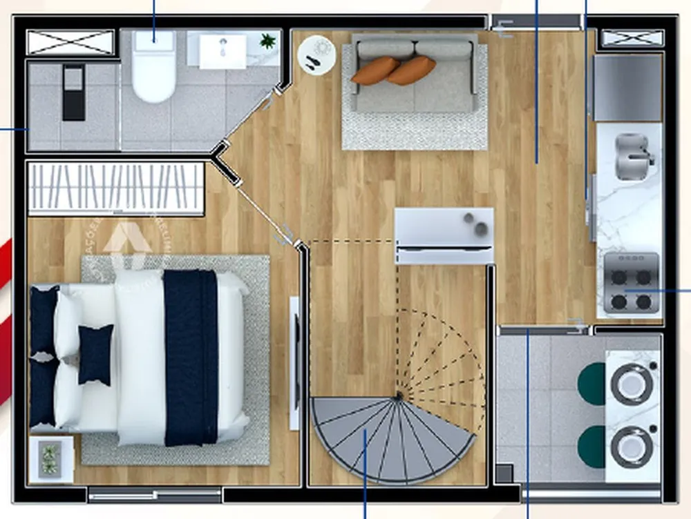 Cobertura, 1 quarto, 47 m² - Foto 8