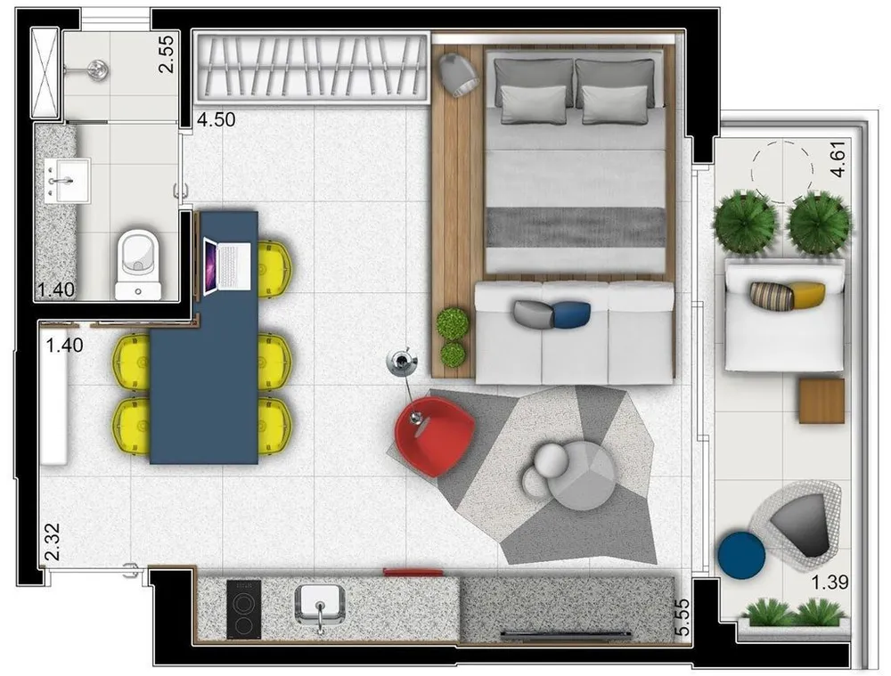 Kitnet-Studio, 40 m² - Foto 2