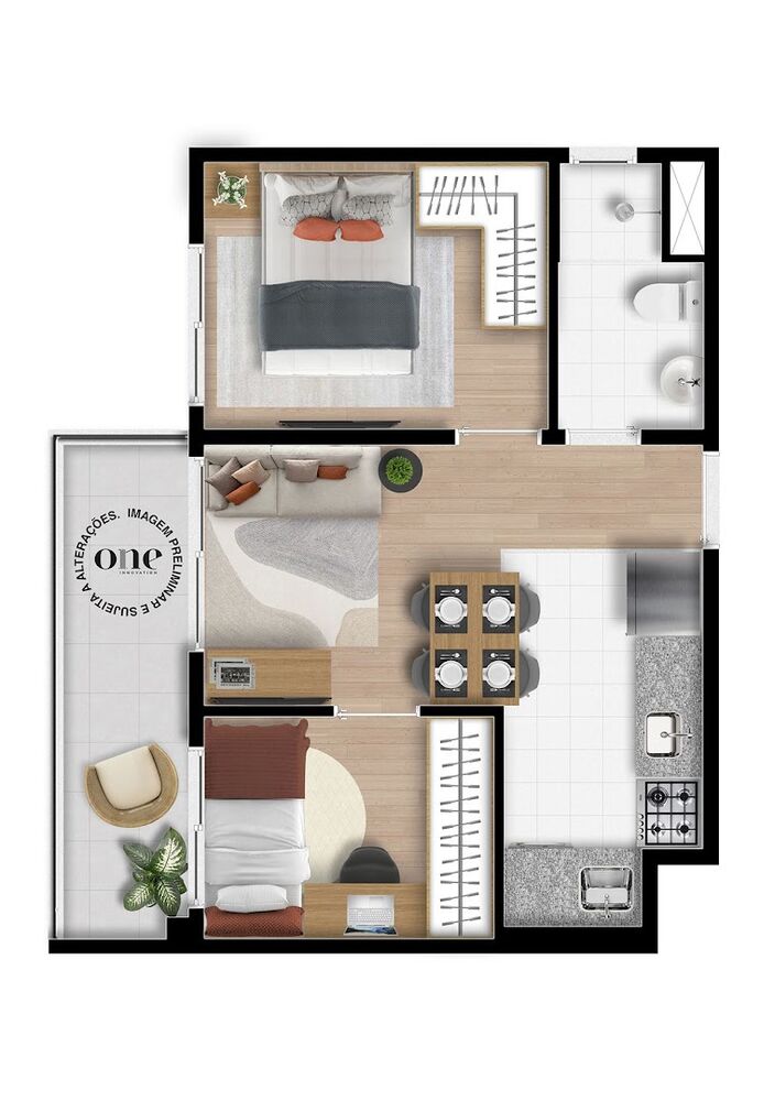 Apartamento, 2 quartos, 61 m² - Foto 2