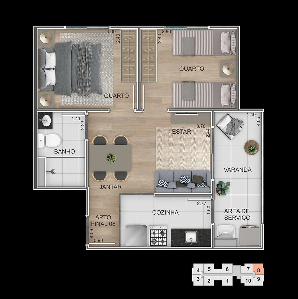 Apartamento, 2 quartos, 44 m² - Foto 4