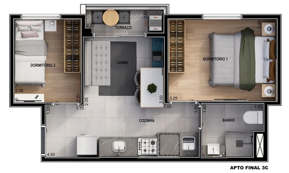 Apartamento, 2 quartos, 33 m² - Foto 10