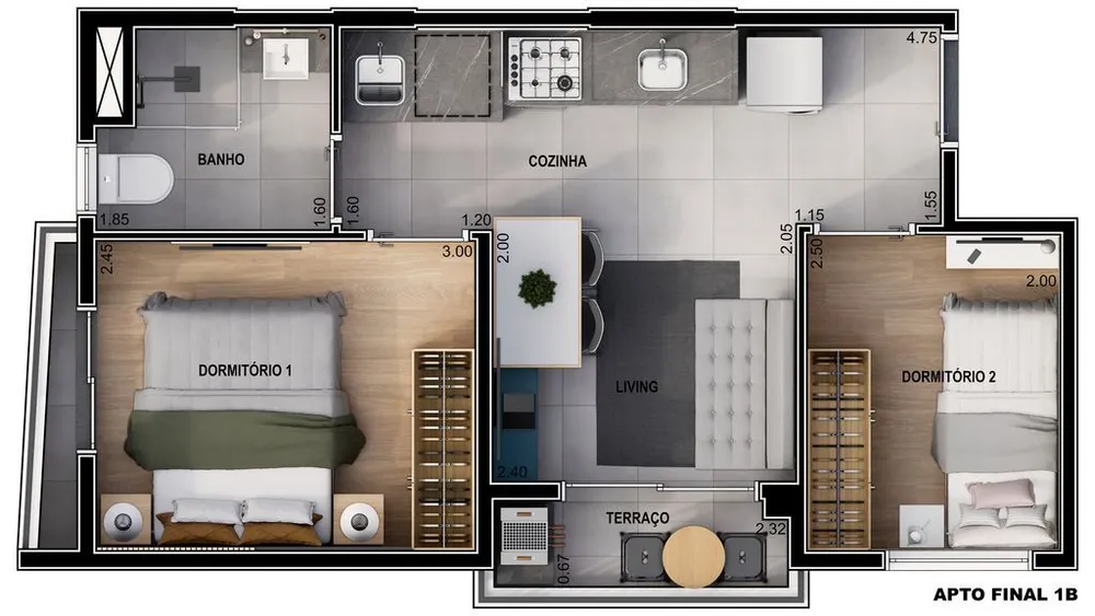 Apartamento, 2 quartos, 33 m² - Foto 6