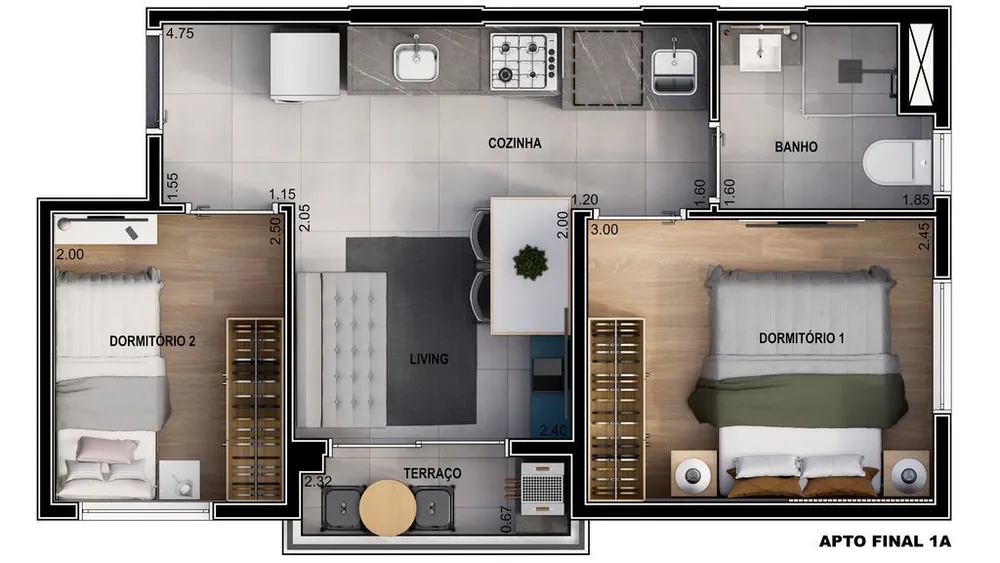 Apartamento, 2 quartos, 33 m² - Foto 8