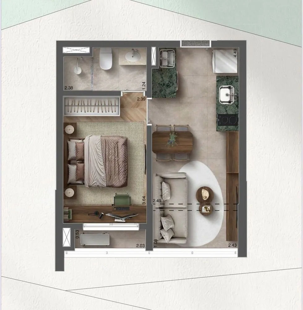 Apartamento, 2 quartos, 62 m² - Foto 3