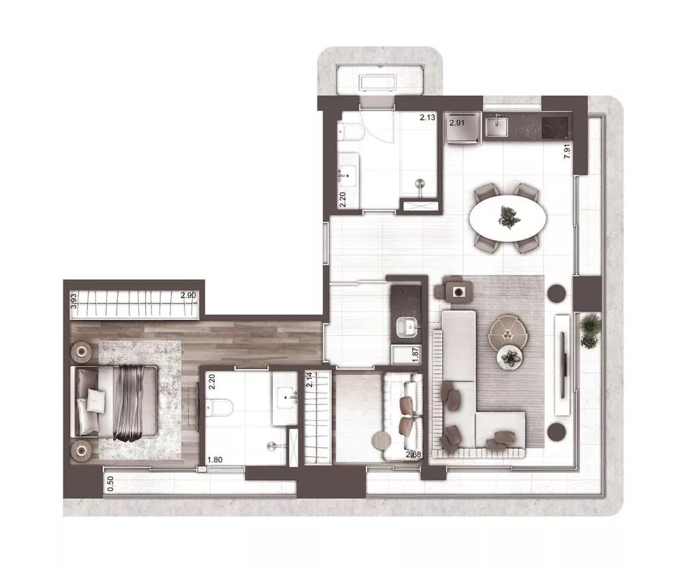 Apartamento à venda com 1 quarto, 63m² - Foto 1