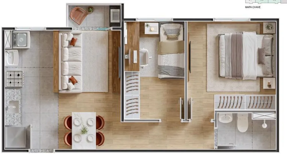 Apartamento, 2 quartos, 55 m² - Foto 3