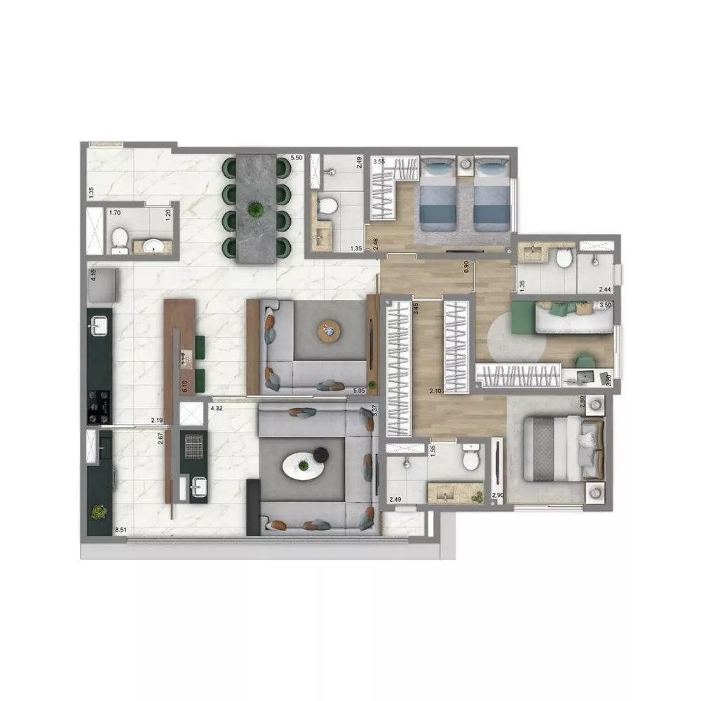 Apartamento, 3 quartos, 186 m² - Foto 6
