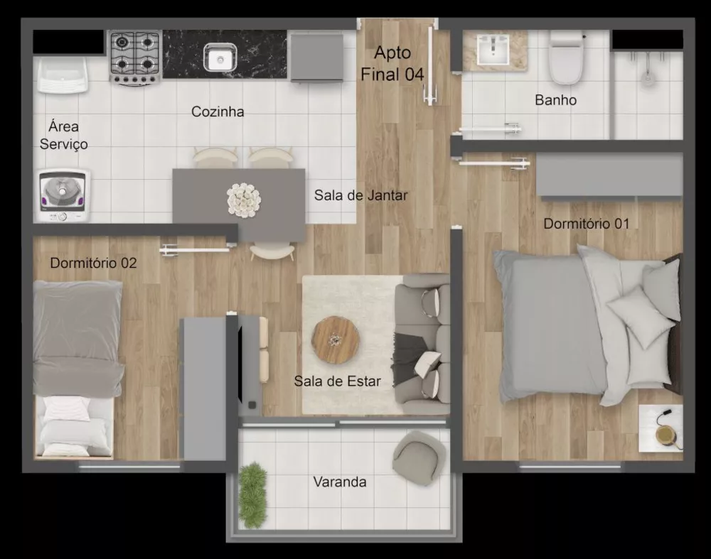 Apartamento à venda com 2 quartos, 46m² - Foto 1