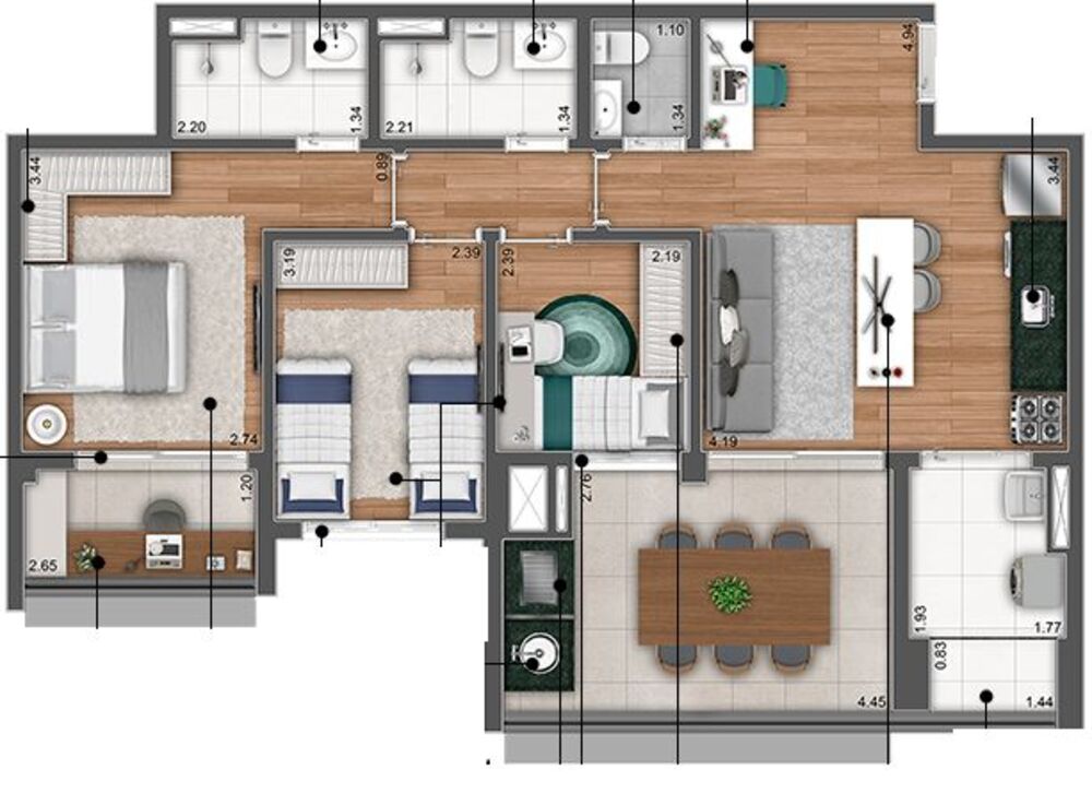 Apartamento, 3 quartos, 167 m² - Foto 28
