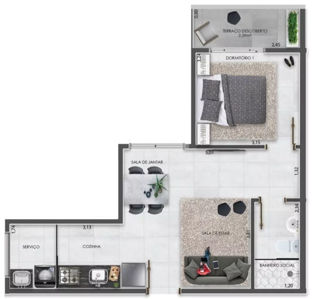 Apartamento, 1 quarto, 41 m² - Foto 29