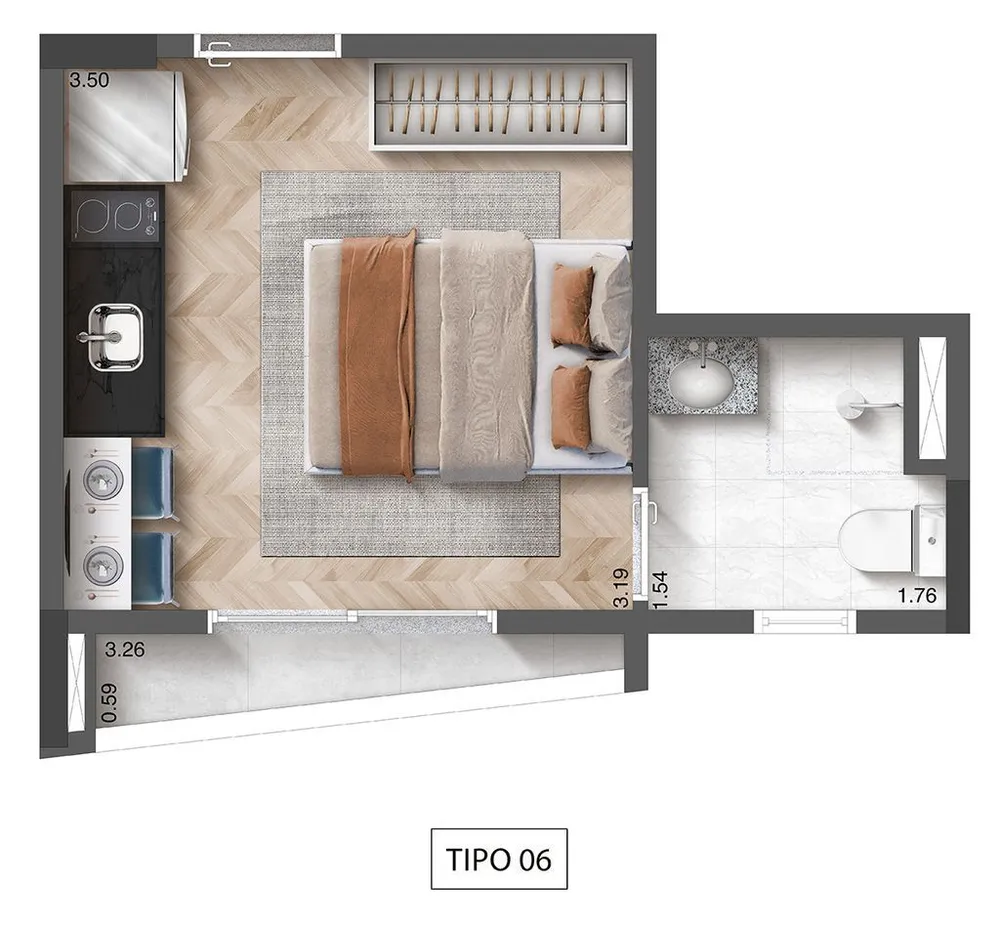 Kitnet-Studio, 17 m² - Foto 4
