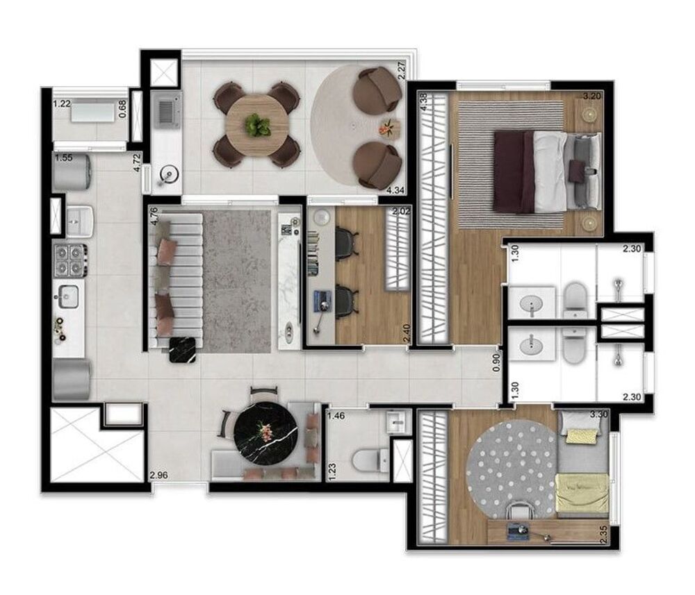 Apartamento à venda com 3 quartos, 77m² - Foto 8