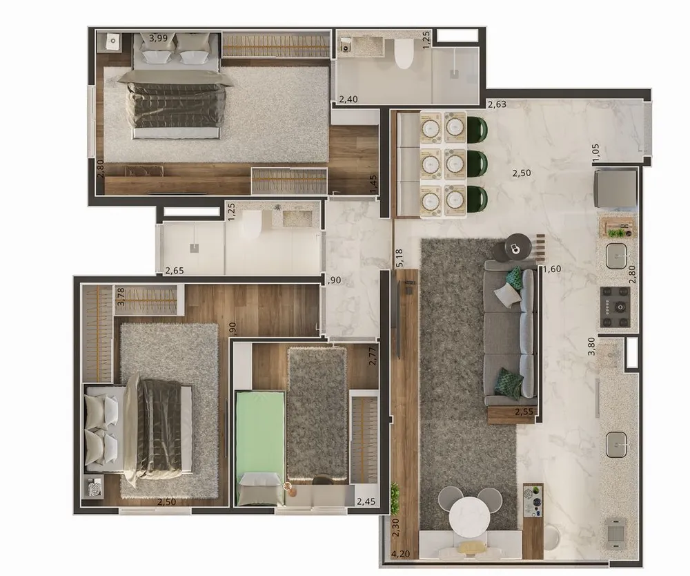 Apartamento, 3 quartos, 82 m² - Foto 4