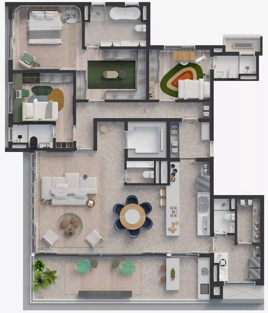 Apartamento à venda com 4 quartos, 210m² - Foto 2