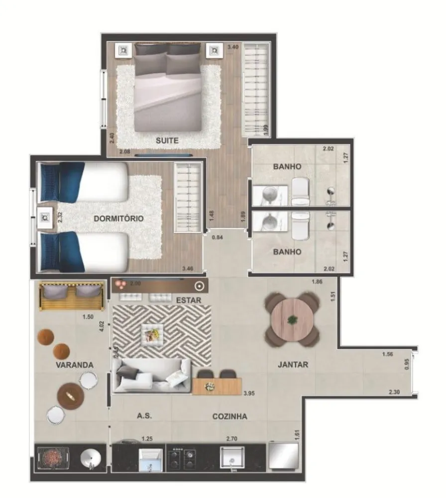Apartamento, 2 quartos, 44 m² - Foto 4