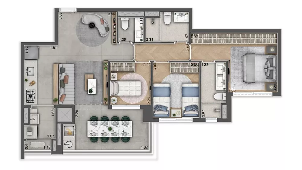 Apartamento à venda com 3 quartos, 118m² - Foto 6