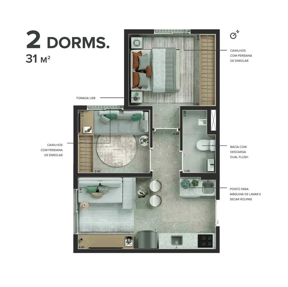 Apartamento, 1 quarto, 40 m² - Foto 5