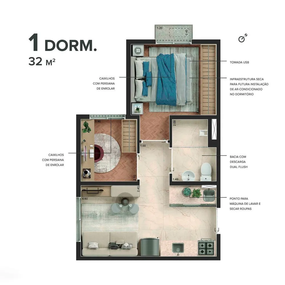 Apartamento, 1 quarto, 40 m² - Foto 6