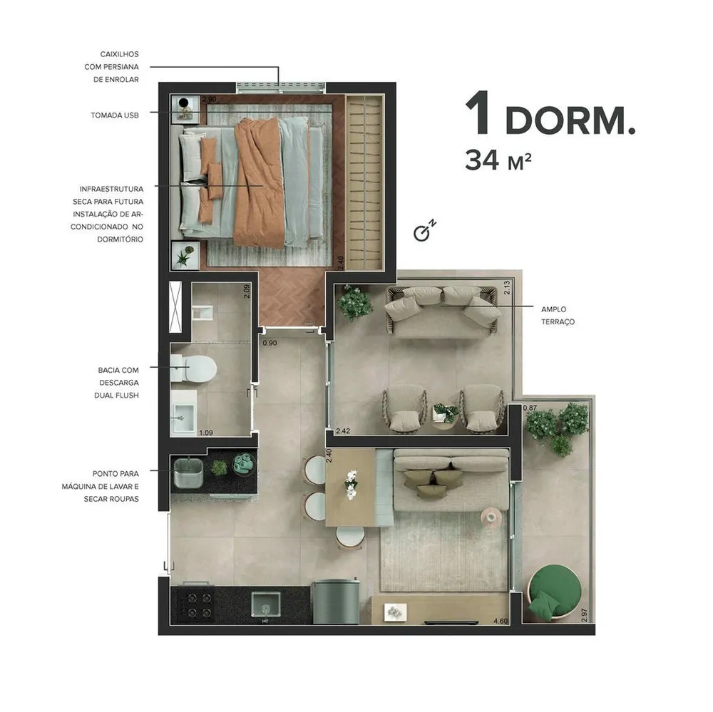 Apartamento, 1 quarto, 40 m² - Foto 7