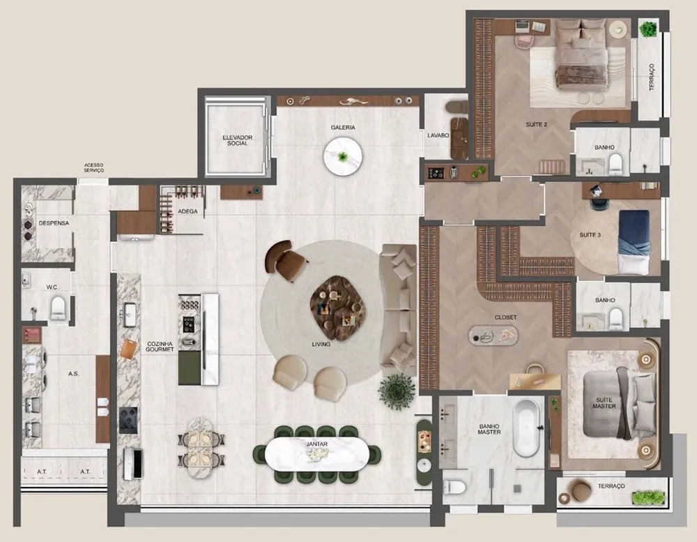 Apartamento, 3 quartos, 185 m² - Foto 5