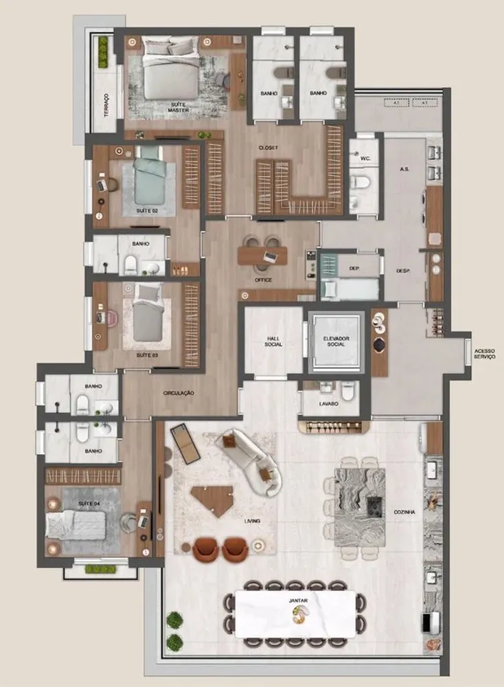 Apartamento, 3 quartos, 185 m² - Foto 3