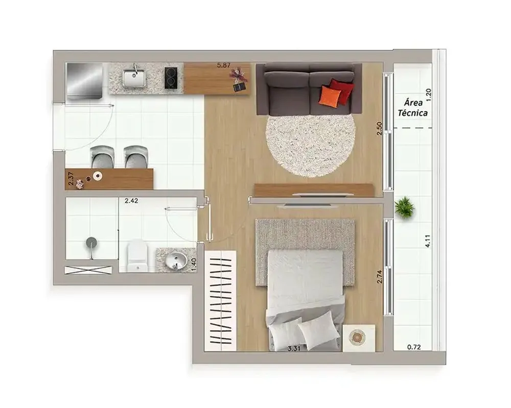 Apartamento, 1 quarto, 45 m² - Foto 1