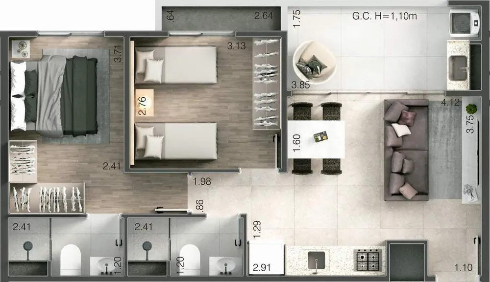Apartamento, 3 quartos, 64 m² - Foto 11